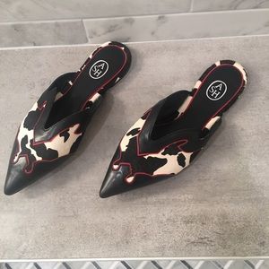 NWT ASH Dido Leather Mule Black White Red Sz37